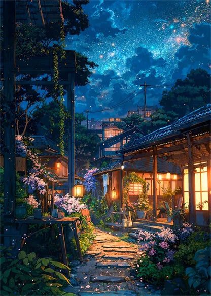 Affiche sur toile représentant un paysage de rue japonais